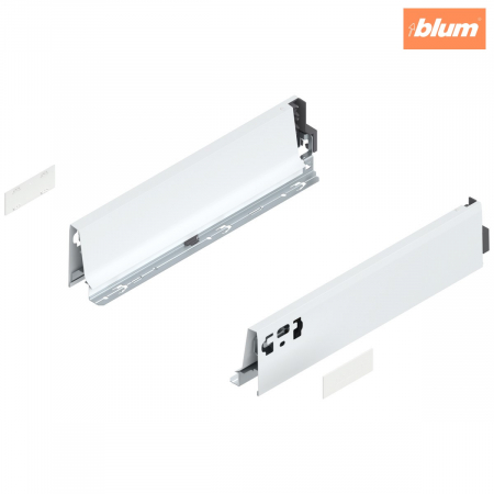 Tandembox Antaro - Blum - Laterală TANDEMBOX, Înălţime M (83.6 mm), NL=350 mm, dreapta+stânga, pentru TANDEMBOX antaro, finisaj în culoare "Seidenweiss" (alb sidefat) 378M3502SA