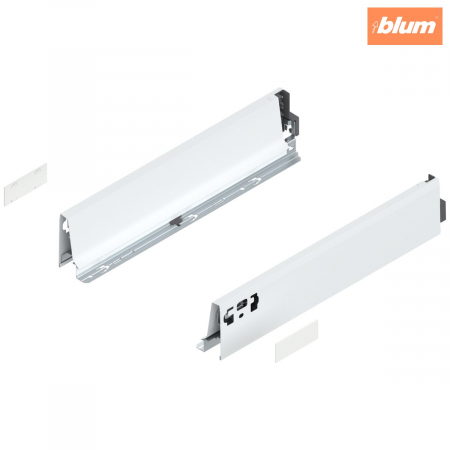 Tandembox Antaro - Blum - Laterală TANDEMBOX, Înălţime M (83.6 mm), NL=400 mm, dreapta+stânga, pentru TANDEMBOX antaro, finisaj în culoare "Seidenweiss" (alb sidefat) 378M4002SA