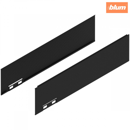 Sisteme pentru sertare - LEGRABOX Element decorativ, Înălţime M (90.5 mm), NL=350 mm, dreapta+stânga, finisaj negr.carb./asp.carb. 770M350ASGCZ