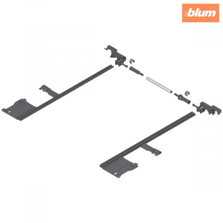 Sisteme pentru sertare - LEGRABOX Mecanism de stabilizare laterală, NL=400 mm, KB=1400 mm, Extensie totală, pentru debitat, finisaj R7037 gri închis ZS7M400LU