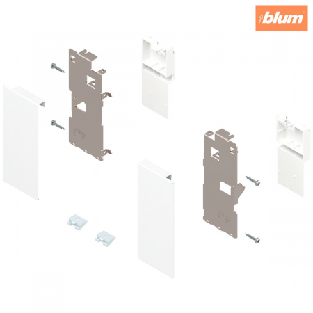 Legrabox - Blum - LEGRABOX Suporturi de front, înălţime K, pentru sertar interior, dreapta+stânga, pentru LEGRABOX pure, finisaj alb-mătase mat ZI7.0KS0