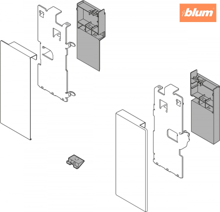 LEGRABOX Suporturi de front, înălţime K, pentru sertar interior, dreapta+stânga, pentru LEGRABOX pure, finisaj alb-mătase mat ZI7.0KS0 [1]
