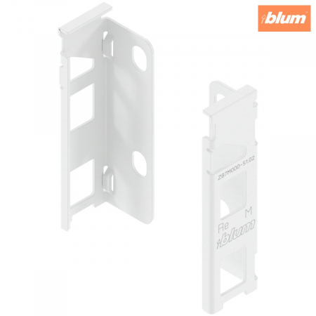 Legrabox - Blum - LEGRABOX Suporturi pentru spate de lemn, Înălţime M (106 mm), dreapta+stânga, finisaj alb-mătase mat ZB7M000S