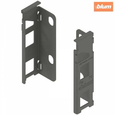 Legrabox - Blum - LEGRABOX Suporturi pentru spate de lemn, Înălţime M (106 mm), dreapta+stânga, finisaj gri-orion mat ZB7M000S