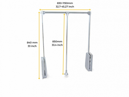 Lift rabatabil pentru umerase latime 830-1150 mm, finisaj crom+gri [3]