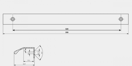 Maner metalic negru mat UA-TREX-CROSS-320-20M [6]