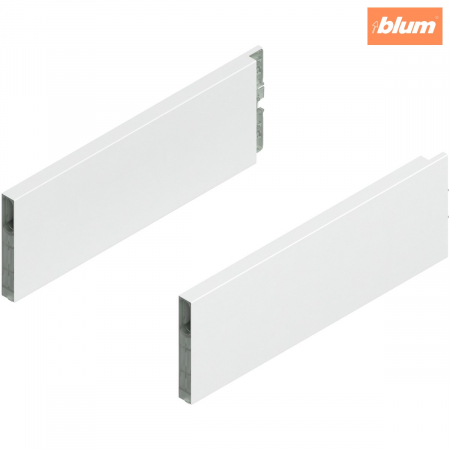 Sisteme pentru sertare - MERIVOBOX BOXCAP, NL=300 mm, Înălţime E, dreapta+stânga, finisaj alb-mătase mat ZL4.300S.E