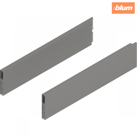 Sisteme pentru sertare - MERIVOBOX BOXCAP, NL=450 mm, Înălţime E, dreapta+stânga, finisaj gri indiu mat ZL4.450S.E