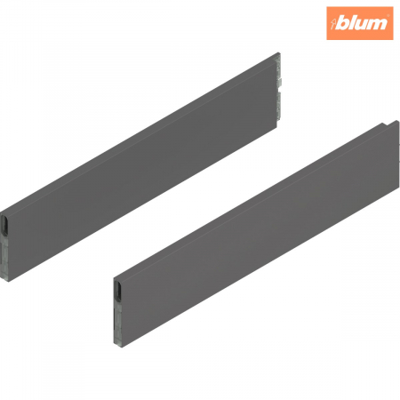 Sisteme pentru sertare - MERIVOBOX BOXCAP, NL=500 mm, Înălţime E, dreapta+stânga, finisaj gri-orion mat ZL4.500S.E