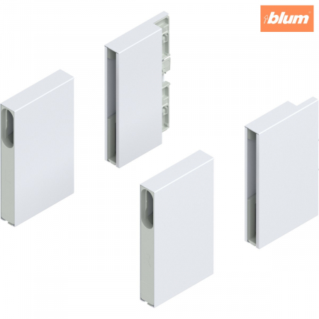 Sisteme pentru sertare - MERIVOBOX BOXCOVER, Înălţime E, în faţă/în spate, dreapta+stânga, finisaj alb-mătase mat ZL4M00808
