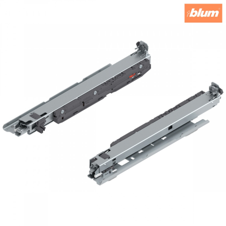 Glisiere - MOVENTO cu BLUMOTION S, Extragere totală, Glisare, 40 kg, NL=350 mm, pt cuplaj, Montare fund corp, stânga/dreapta, finisaj zincat 760H3500SU