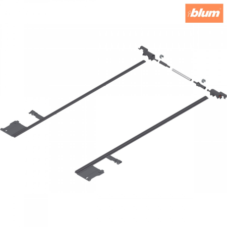 Glisiere - MOVENTO Mecanism de stabilizare laterală, NL=750 mm, KB=1400 mm, Extensie totală, pentru debitat, finisaj R7037 gri închis ZS7M750MU