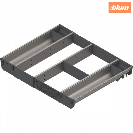 Orga-Line - Blum - ORGA-LINE Set combinat (cu ocupare completă), pentru TANDEMBOX Sertar, NL=450 mm, KB=600 mm, finisaj inox-periat/gri închis ZSI.60VUI4