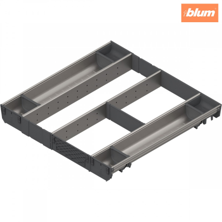 Orga-Line - Blum - ORGA-LINE Set combinat (cu ocupare completă), pentru TANDEMBOX Sertar, NL=550 mm, KB=600 mm, finisaj inox-periat/gri închis ZSI.60VUI7