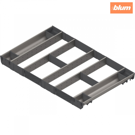Orga-Line - Blum - ORGA-LINE Set combinat (cu ocupare completă), pentru TANDEMBOX Sertar, NL=550 mm, KB=900 mm, finisaj inox-periat/gri închis ZSI.90VUI7