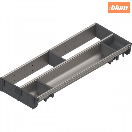 Orga-Line - Blum - ORGA-LINE Set combinat (cu ocupare parţială), pentru TANDEMBOX Sertar, NL=550 mm, KB=350 mm, Lăţime=200 mm, finisaj inox-periat/gri închis ZSI.550KI2NORGA-BF
