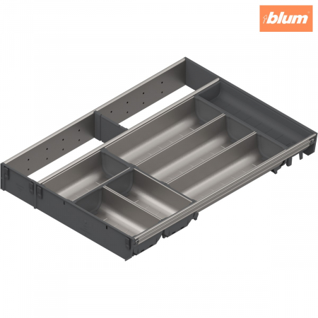 Orga-Line - Blum - ORGA-LINE Set combinat (cu ocupare parţială), pentru TANDEMBOX Sertar, NL=550 mm, KB=500 mm, Lăţime=377 mm, finisaj inox-periat/gri închis ZSI.550KI4