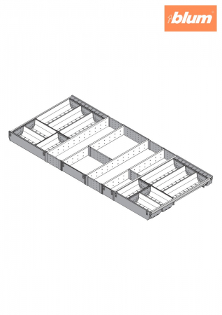 ORGA-LINE Set de casete (cu ocupare completă), pentru TANDEMBOX Sertar, NL=500 mm, KB=1200 mm, finisaj inox-periat/gri închis ZSI.12VEI6 [1]