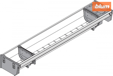 ORGA-LINE Set de casete (cu ocupare parţială), pentru TANDEMBOX Sertar, NL=550 mm, KB=275 mm, Lăţime=103 mm, finisaj inox-periat/gri închis ZSI.550BI1NORGA-BE [1]