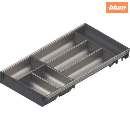 Orga-Line - Blum - ORGA-LINE Set de casete (cu ocupare parţială), pentru TANDEMBOX Sertar, NL=550 mm, KB=400 mm, Lăţime=280 mm, finisaj inox-periat/gri închis ZSI.550BI3