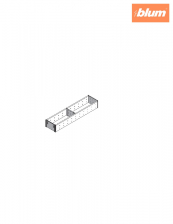 ORGA-LINE Set de compartimentare (cu ocupare parţială), pentru TANDEMBOX Sertar, NL=450 mm, KB=275 mm, Lăţime=105 mm, finisaj inox-periat/gri închis ZSI.450FI1 [1]