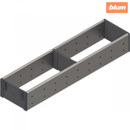 Orga-Line - Blum - ORGA-LINE Set de compartimentare (cu ocupare parţială), pentru TANDEMBOX Sertar, NL=450 mm, KB=275 mm, Lăţime=105 mm, finisaj inox-periat/gri închis ZSI.450FI1