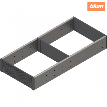 Orga-Line - Blum - ORGA-LINE Set de compartimentare (cu ocupare parţială), pentru TANDEMBOX Sertar, NL=450 mm, KB=350 mm, Lăţime=194 mm, finisaj inox-periat/gri închis ZSI.450FI2NORGA-FE