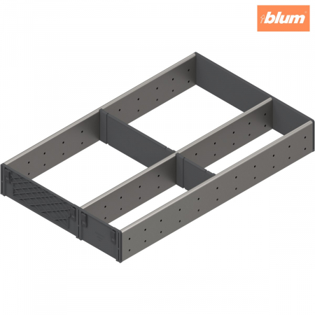 Orga-Line - Blum - ORGA-LINE Set de compartimentare (cu ocupare parţială), pentru TANDEMBOX Sertar, NL=500 mm, KB=400 mm, Lăţime=291 mm, finisaj inox-periat/gri închis ZSI.500FI3
