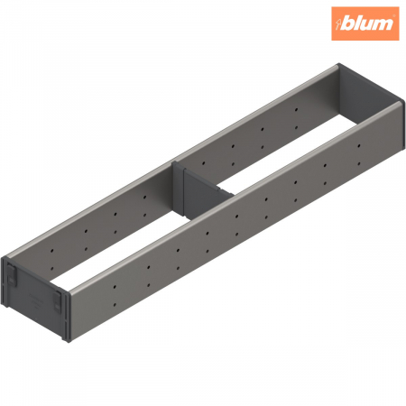 Orga-Line - Blum - ORGA-LINE Set de compartimentare (cu ocupare parţială), pentru TANDEMBOX Sertar, NL=550 mm, KB=275 mm, Lăţime=105 mm, finisaj inox-periat/gri închis ZSI.550FI1