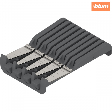 Orga-Line - Blum - ORGA-LINE Suport de cuţite, pentru 4 cuţite mari şi 5 cuţite mici, Lăţime=177.5 mm, finisaj inox-periat/gri închis ZSZ.02M0