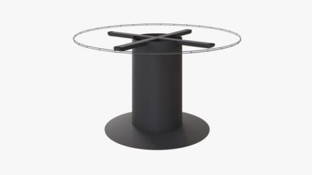 Structuri pentru mese si birouri - Picior masa central Boma, baza rotunda diam. 720 mm, finisaj negru