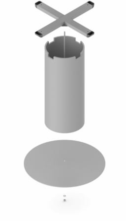 Picior masa central Boma, baza rotunda diam. 720 mm, finisaj negru [4]