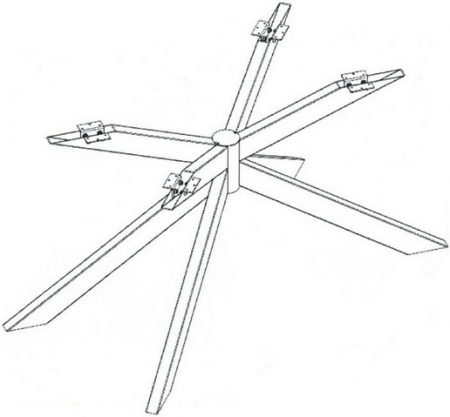 Structuri pentru mese si birouri - Picior masa central spider BXS finisaj negru