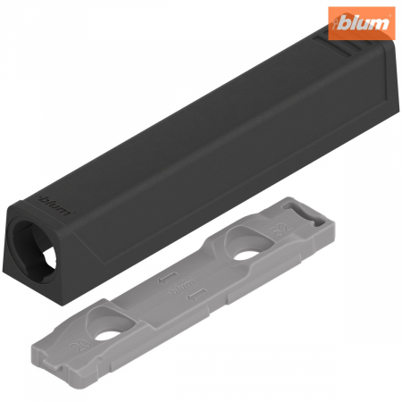 Balamale - Plăcuţă de adaptare TIP-ON pentru uşi, Versiune lungă, dreaptă, Şuruburi, finisaj negru-carbon 956A1201