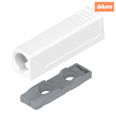 Balamale - Plăcuţă de adaptare TIP-ON pentru uşi, Versiune scurtă, dreaptă, Şuruburi, finisaj în culoare "Seidenweiss" (alb sidefat) 956.1201