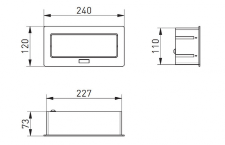 Priza incorporabila dreptunghiulara 2xschuko + 2xUSB A, alba, fara cablu [1]