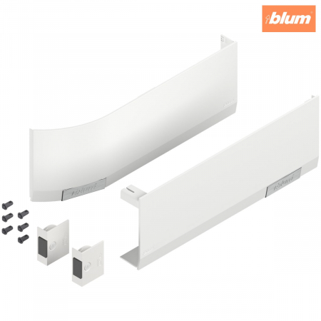 Sisteme deschidere usi - Set capace de acoperire AVENTOS HF/HS/HL top (incl. Comutator declanşare cu montare în cant, inclus), neted, dreapta+stânga, pentru SERVO-DRIVE, finisaj alb-mătase/inox-g 23.8000