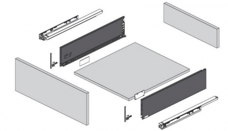 Set sertar Vision Top adancime 500 mm, inaltime 121 mm, finisaj antracit [2]