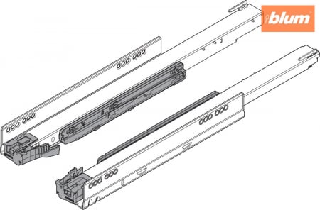 Şina de corp LEGRABOX cu TIP-ON, Extragere totală, 40 kg, NL=400 mm, dreapta+stânga, finisaj zincat 750.4001T [1]