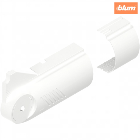 Aventos - Sistem de ridicare pentru uşă paralelă AVENTOS HL, Capac de acoperire pentru mecanismul de ridicare, striat, stânga, pentru SERVO-DRIVE, finisaj în culoare "Seidenweiss" (alb sidefat) 21L8001