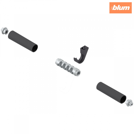 Aventos - Sistem de ridicare pentru uşă paralelă AVENTOS HL top, Piesă de îmbinare pentru bara de stabilizare, rotund, Lungime: 80 mm, finisaj gri închis 22Q080Z