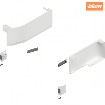Sisteme de ridicare AVENTOS HK top, Capac de acoperire pentru mecanismul de ridicare (incl. Comutator declanşare cu montare în cant, inclus), neted, dreapta+stânga, pentru SERVO-DRIVE, finisaj alb-măt [1]