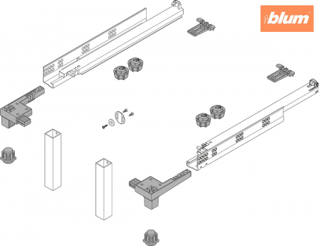 SPACE STEP set, Plastic/oţel, NL=460 mm, finisaj gri-orion mat Z95.4600 [1]