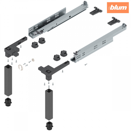 Glisiere - SPACE STEP set, Plastic/oţel, NL=410 mm, finisaj gri-orion mat Z95.4100