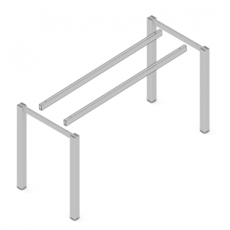 Structuri pentru mese si birouri - Structura birou Hubo 600, pentru lungime blat 1200 mm, finisaj gri