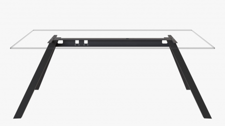 Structura birou Most, pentru lungime blat 1400 mm, finisaj negru [1]