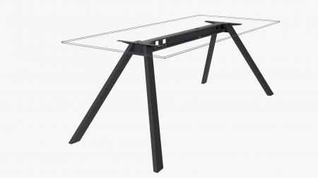 Structuri pentru mese si birouri - Structura birou Most, pentru lungime blat 1600 mm, finisaj negru