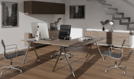 Structura birou Teen, pentru lungime blat 1000 mm, finisaj negru [2]