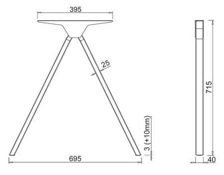 Structura birou Teen, pentru lungime blat 1000 mm, finisaj negru [3]