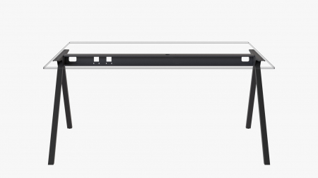 Structura birou Teen, pentru lungime blat 1600 mm, finisaj negru [1]